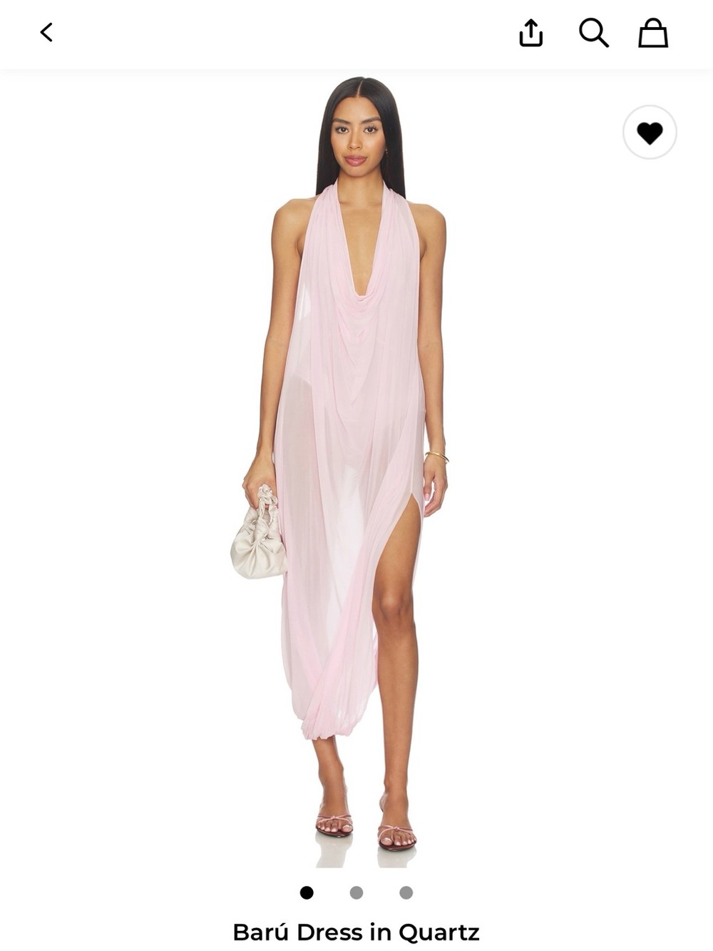 Barú Quartz Pink Draped Halter Maxi Dress